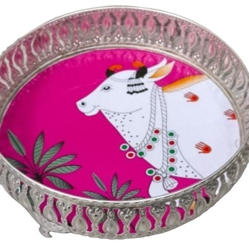Decorative Designs Pichwai Tray By P V Handicrafts