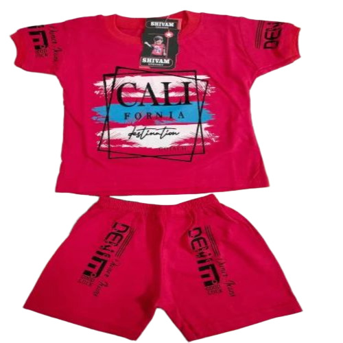 Kids Round T Shirt Set - Color: Pink