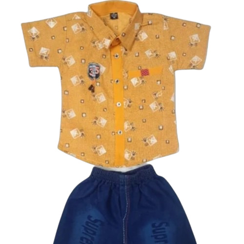 Kids Cotton Printed Shirt Set