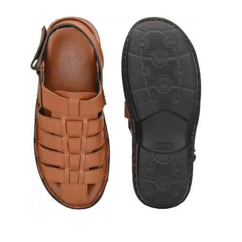Gents Leather Sandals - Color: Black Brown Tan