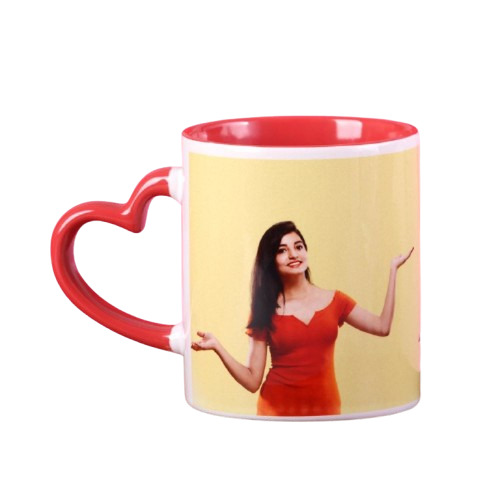 Heart Shape Handle Ceramic Coffee Mugs