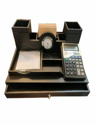 Wooden Pen Stand With Drawer