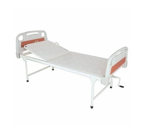 Semi Fowler Bed - Mild Steel, Standard Size, White & Orange | Manual Adjustable, High Density Foam Mattress, Easy Install & Clean