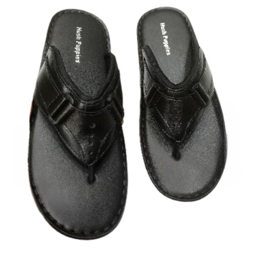 Black Color Mens Leather Slipper
