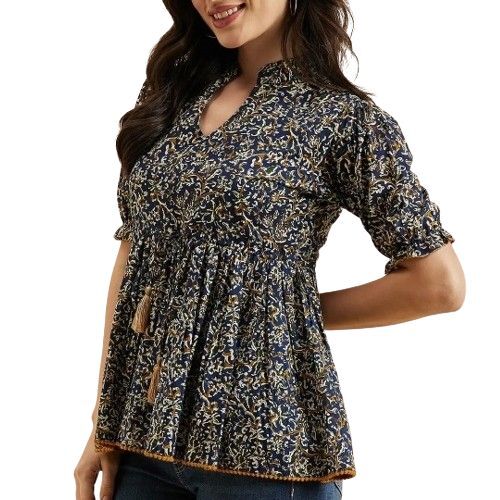 Floral Cotton Ladies Top