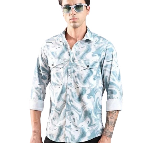 Men Tie Dye Shirt - Collar Style: Standard