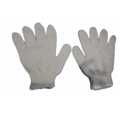White Cotton Knitted Gloves