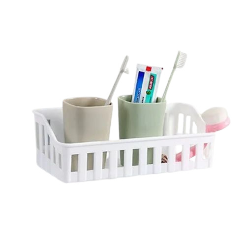 White Plastic Bathroom Wall Shelf
