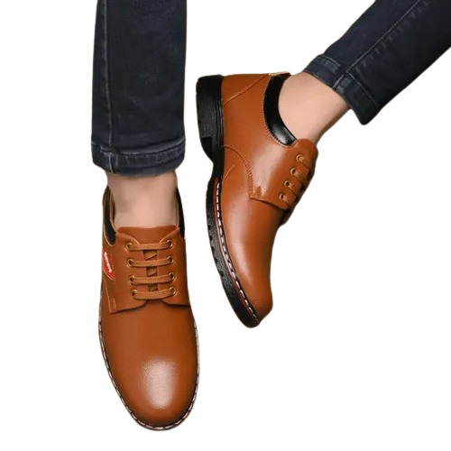 Brown Leather Shoes - Insole Material: Pu