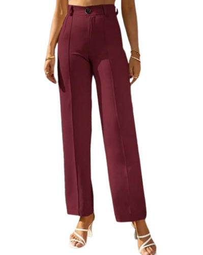 Ladies Maroon Cotton Trousers
