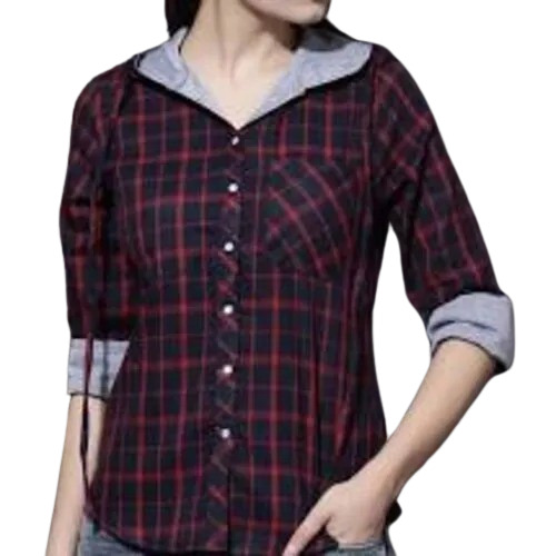 Women Shirt - Flannel Canvas, Sizes L, M, XL | Classic Collar, Impeccable Finish, Easily Washable, Comfortable Design