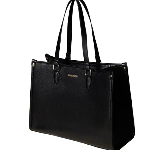 Womens Two-Handles Zipper-Up Embellished Tote Bag