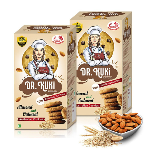Dr Kuki Almond Oatmeal And Multivitamin Cookie (Pack Of 2 Pcs)
