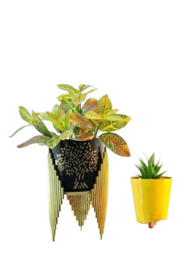 Metal Pot With Gold Stand