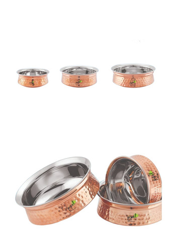 Rajwadi Copper Steel Handi