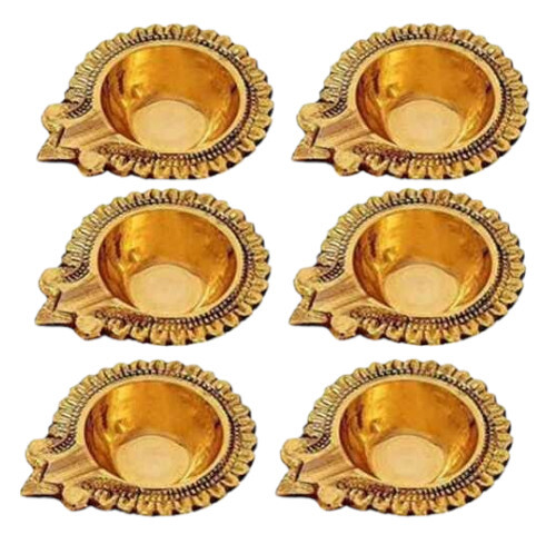 Brass Diya Set Off Off Six  - Color: Golden