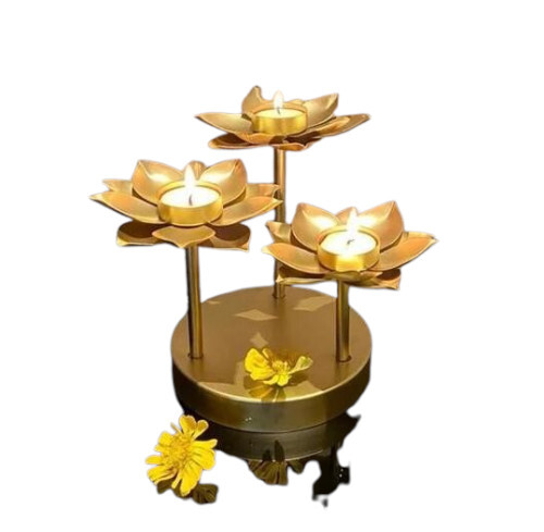 Lotus Tealight Holder Stand - Material: Metal