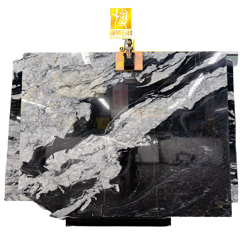 Kitchen Countertop Wall Decoration Tiles Black Khenifra Marble Slabs