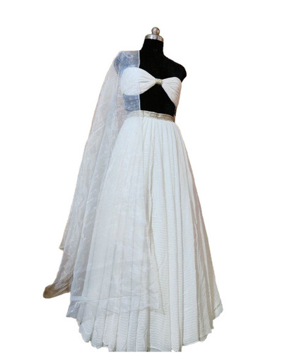 Pure Lurex Georgette With Silver Jari Lining Fabric - Application: Ladies Garments