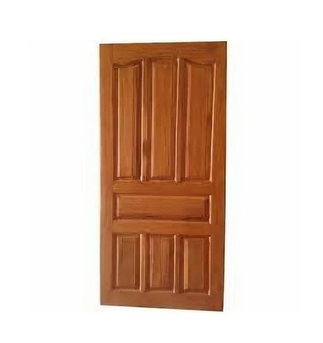 Solid Wood Door - Solid Teak, Standard Size, Brown | Modern Design, Entry Door, Left Lock Handle, Inward/outward Open Style, High Strength
