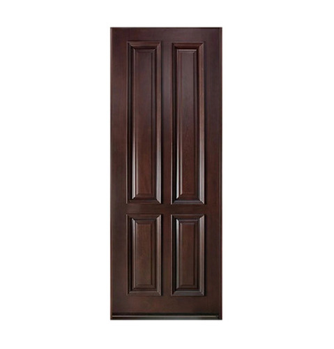 Wood Door - Solid Teak, Standard Size, Dark Brown | Modern Entry Door, Left Lock Handle, Easy to Install, Water & Weather Resistant
