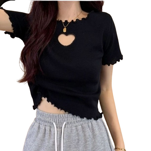 Lycra Black Ladies Crop Top