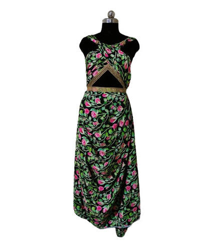 Printed Royal Crepe Fabric - Color: Multicolor
