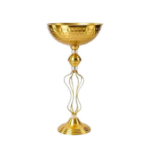 Premium Gold Hammered Metal Pedestal Bowl Decorative Stand - Application: Wedding Centerpiece