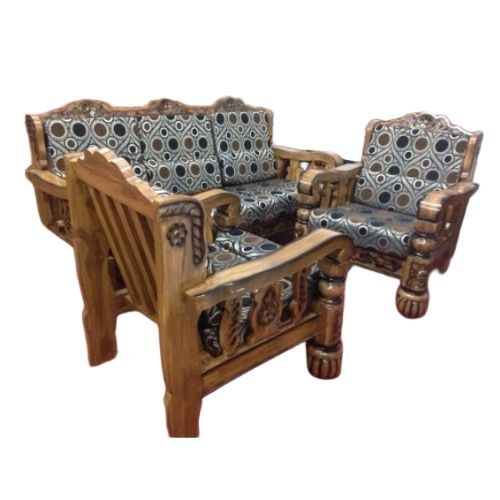 Six-Seater Plywood Wooden Sofa Set