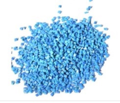 Blue plastic granules