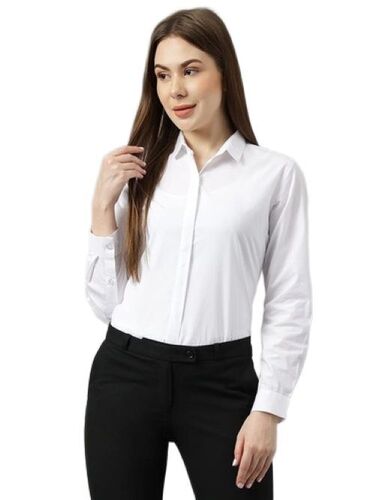 Ladies White Shirt - Design: Indian
