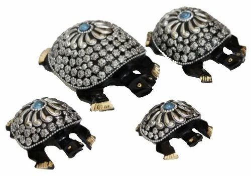 Wooden With Metal Beads Tortoise Family Set