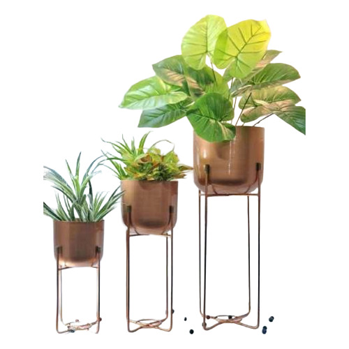 Copper Flower Pot With Copper Stand