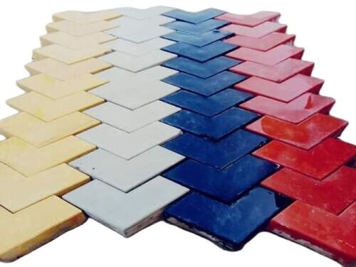Concrete V Shape Interlocking Paver Block - Color: Multi Colour