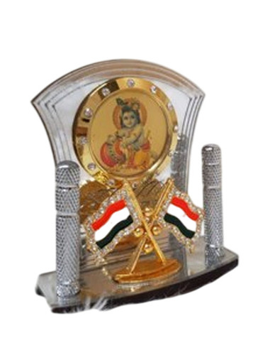 Kanha Ji Car Dashboard Idol - Color: Golden And Silver