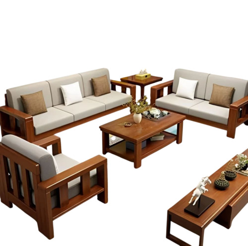Living Room Wooden Sofa Set