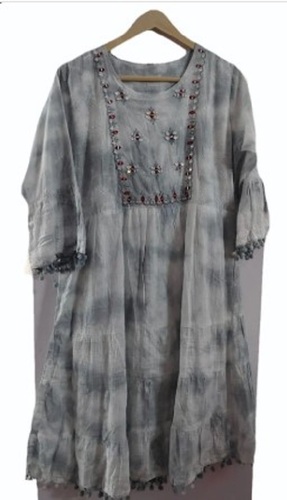 Women Cotton Embroidered Dress