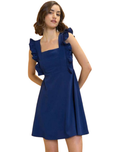 Blue Knee Length Dress