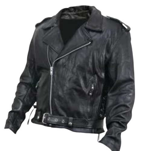 Leather Bikers Jacket - Color: Black