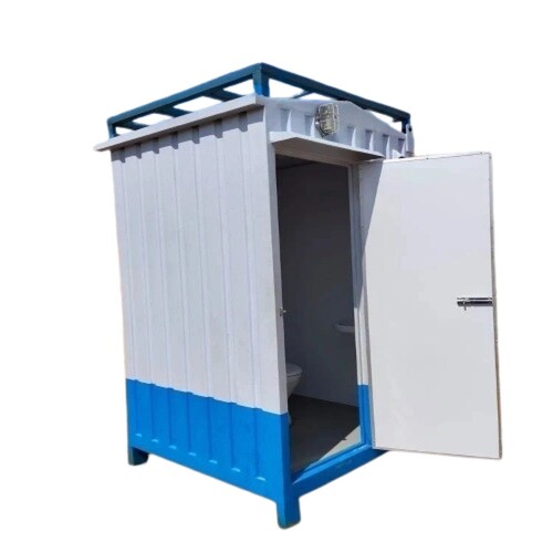 Portable Toilet Cabin - Color: White And Blue