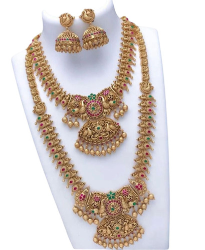 Ladies Ethnic Wear Temple Necklace Set