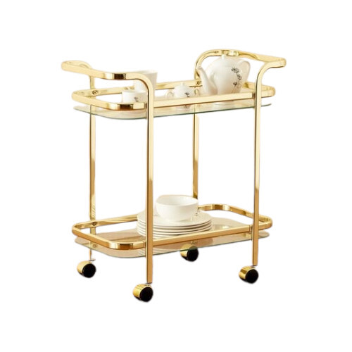 Serving Trolleys - Color: White And Golden