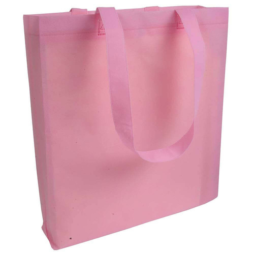 Non Woven Box Bag - Machine Made Pink Color | Customized Eco Friendly Plain & Printed Patterns Stylish with Handle for Shopping