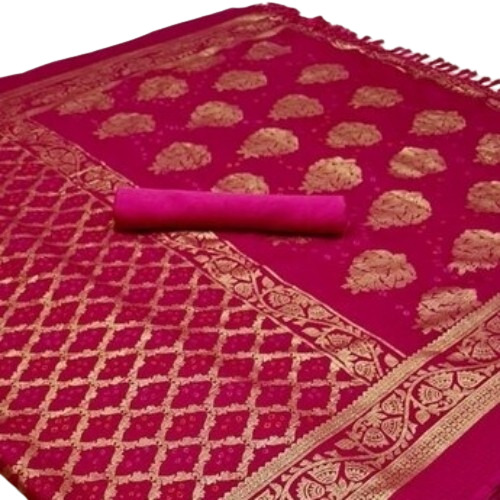 Ladies Party Wear Printed Banarasi Saree