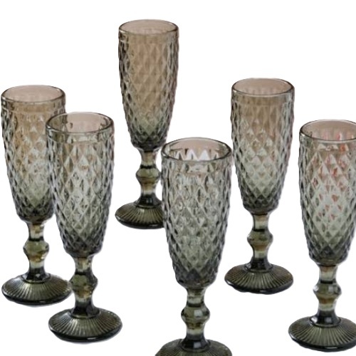 Textured Glassware Set Of 6