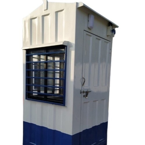 Security Office Cabin - Color: White And Blue