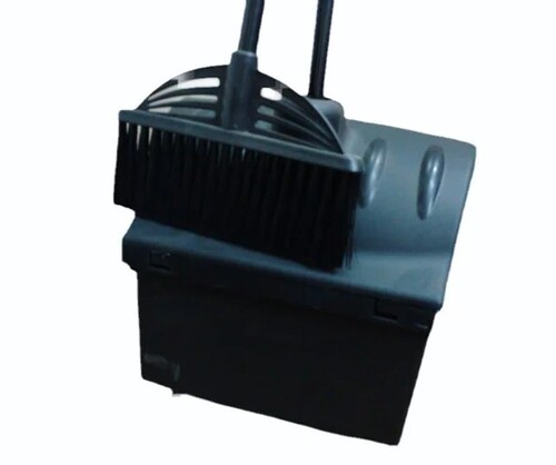 Black Lobby Dust Pan Set With Broom