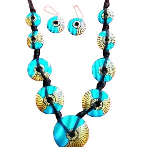 Terracotta Necklace And Earing Set - Color: Comes In Various Colors