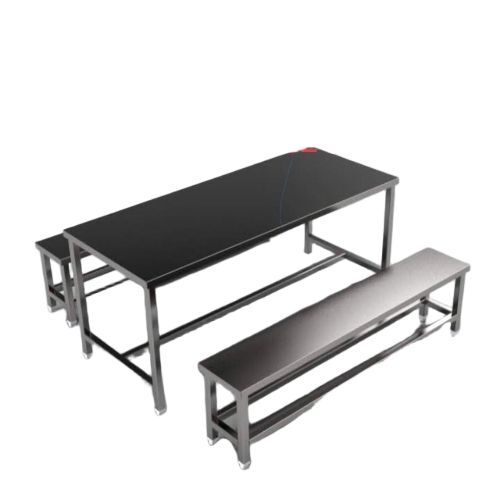 Stainless Steel Dining Table With Bench