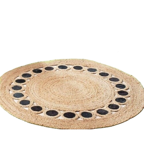 Brown Round Braided Rug
